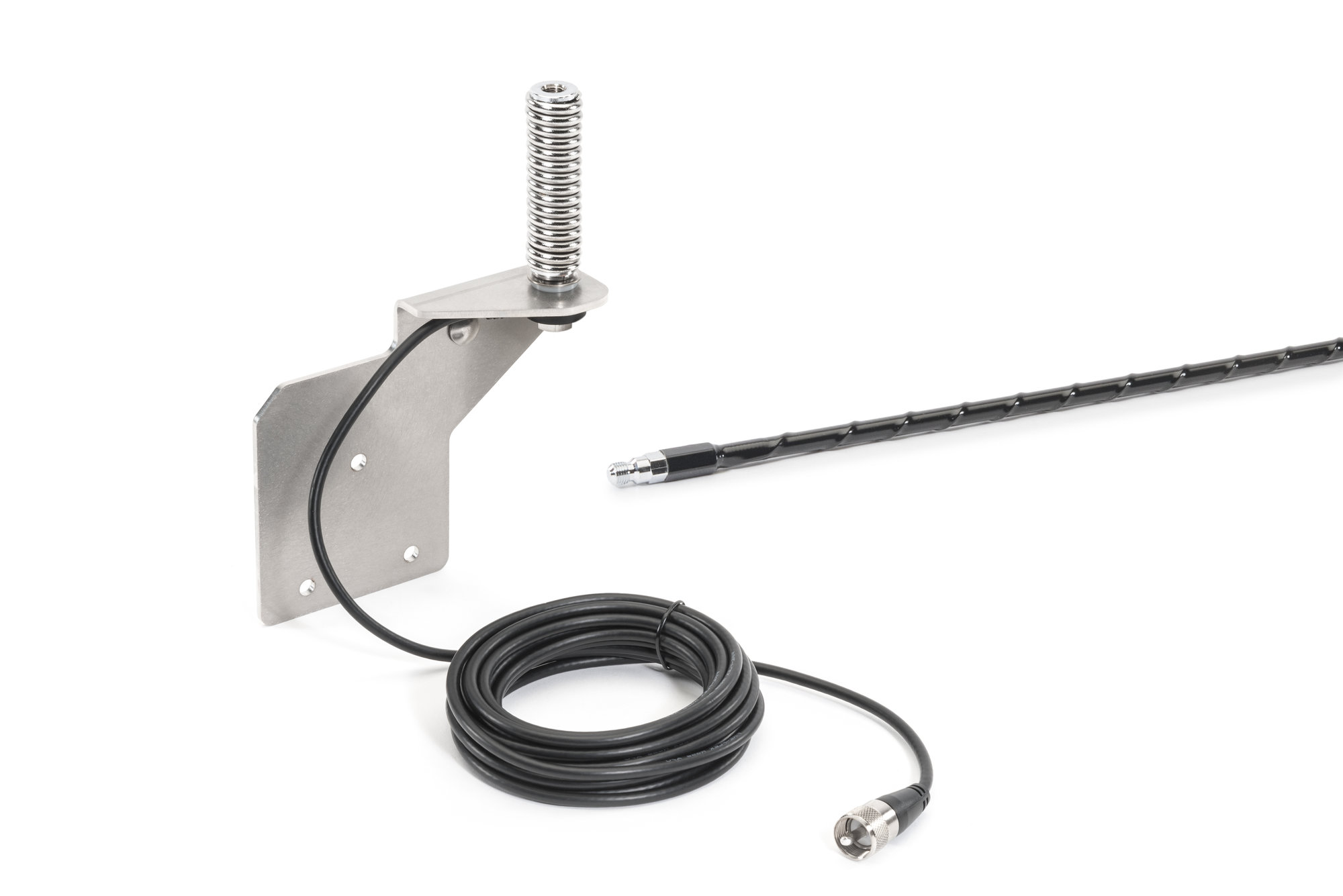 Quadratec Stainless Steel CB Antenna Mount with CB Antenna for 76-02
